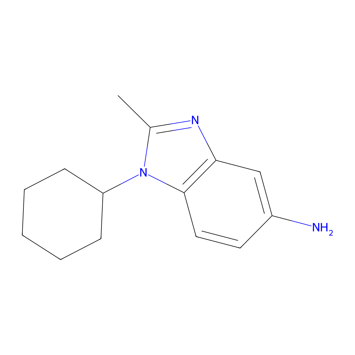 1-Cyclohexyl-2-methyl-1H-benzoimidazol-5-ylamine molecular structure, CAS 627469-68-5
