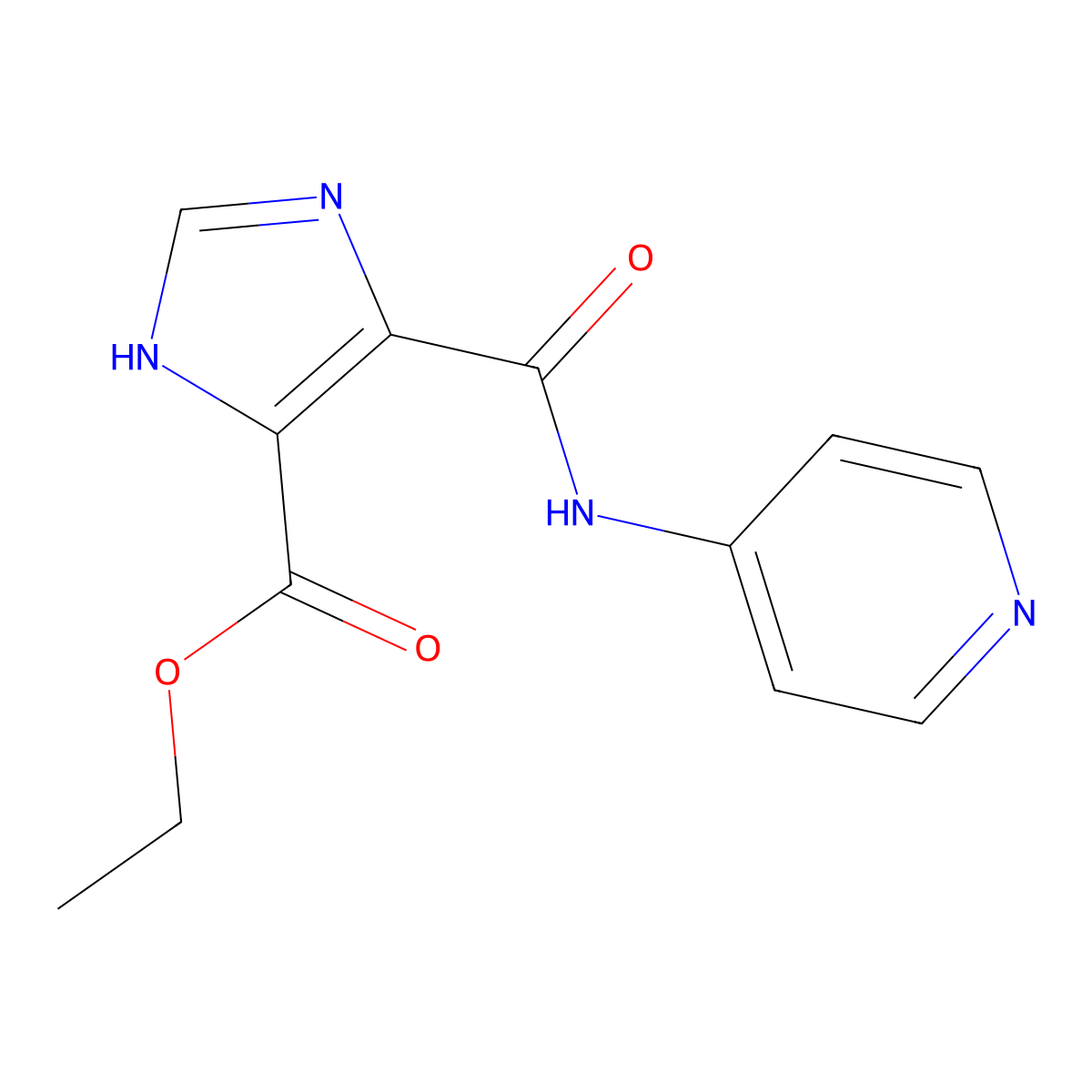 ethyl 4-(pyridin-4-ylcarbamoyl)-1H-imidazole-5-carboxylate molecular structure, CAS 627470-10-4
