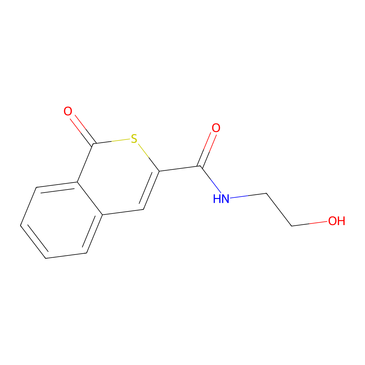 N-(2-hydroxyethyl)-1-oxo-1H-isothiochromene-3-carboxamide molecular structure, CAS 627487-66-5