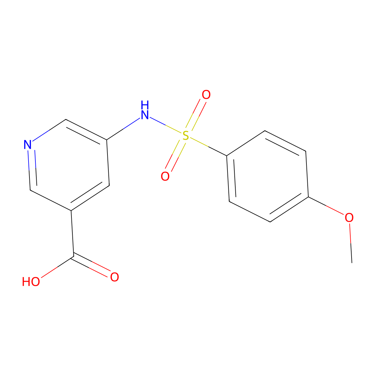 5-[(4-methoxyphenyl)sulfonylamino]pyridine-3-carboxylic Acid molecular structure, CAS 627489-32-1