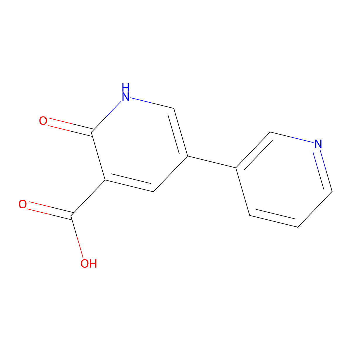 2-Hydroxy-5-(pyridin-3-yl)pyridine-3-carboxylic acid molecular structure, CAS 62749-31-9