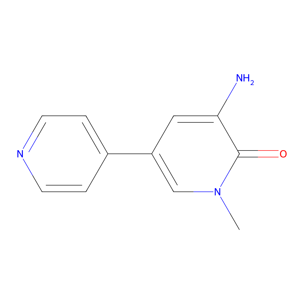 5-amino-1-methyl-[3,4'-bipyridin]-6(1H)-one molecular structure, CAS 62749-44-4