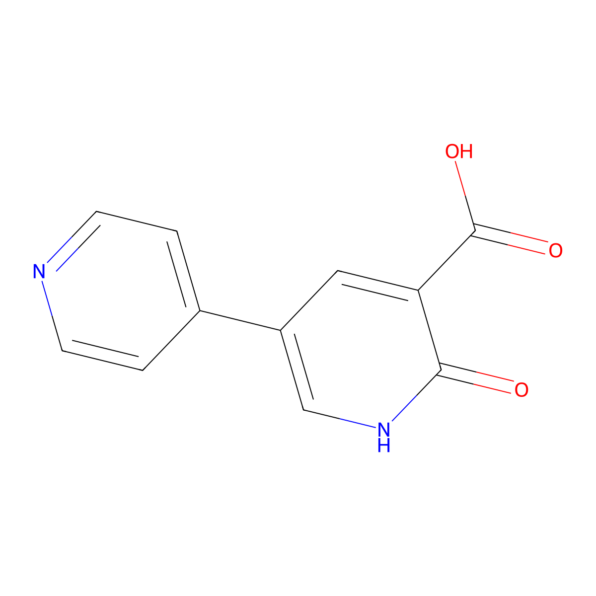 2-Oxo-5-(pyridin-4-yl)-1,2-dihydropyridine-3-carboxylic acid molecular structure, CAS 62749-61-5