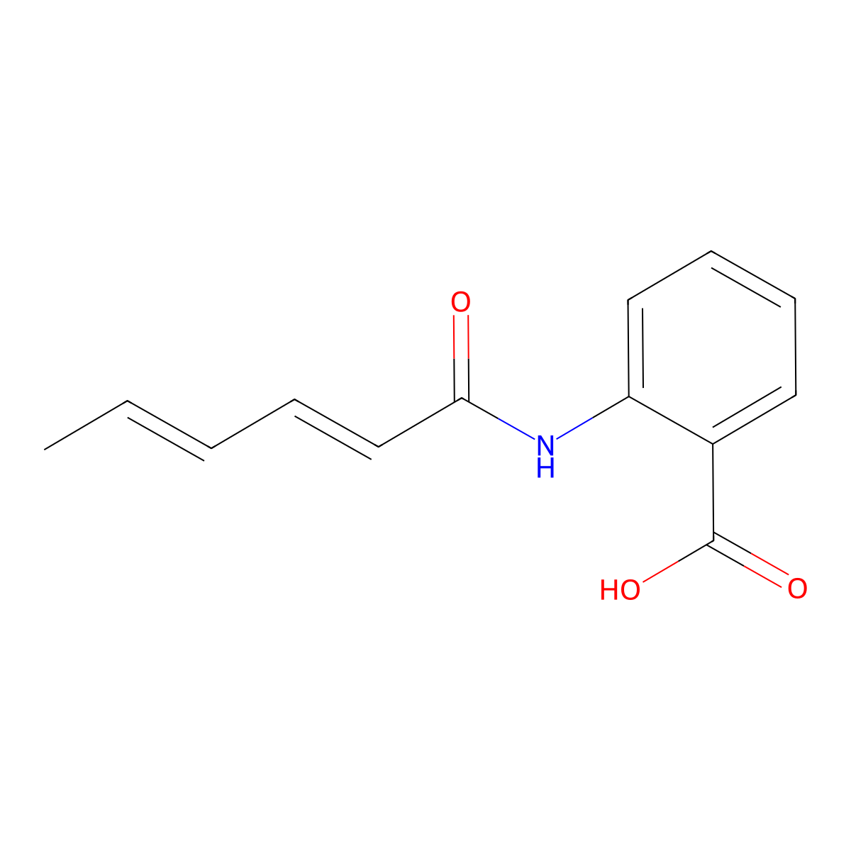 2-(hexa-2,4-dienoylamino)benzoic Acid molecular structure, CAS 62749-72-8