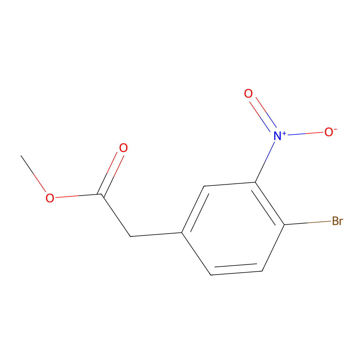 Methyl 2-(4-bromo-3-nitrophenyl)acetate molecular structure, CAS 627490-22-6