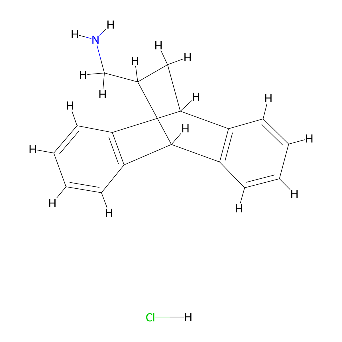 (9,10-Dihydro-9,10-ethanoanthracen-11-ylmethyl)amine hydrochloride molecular structure, CAS 6275-73-6