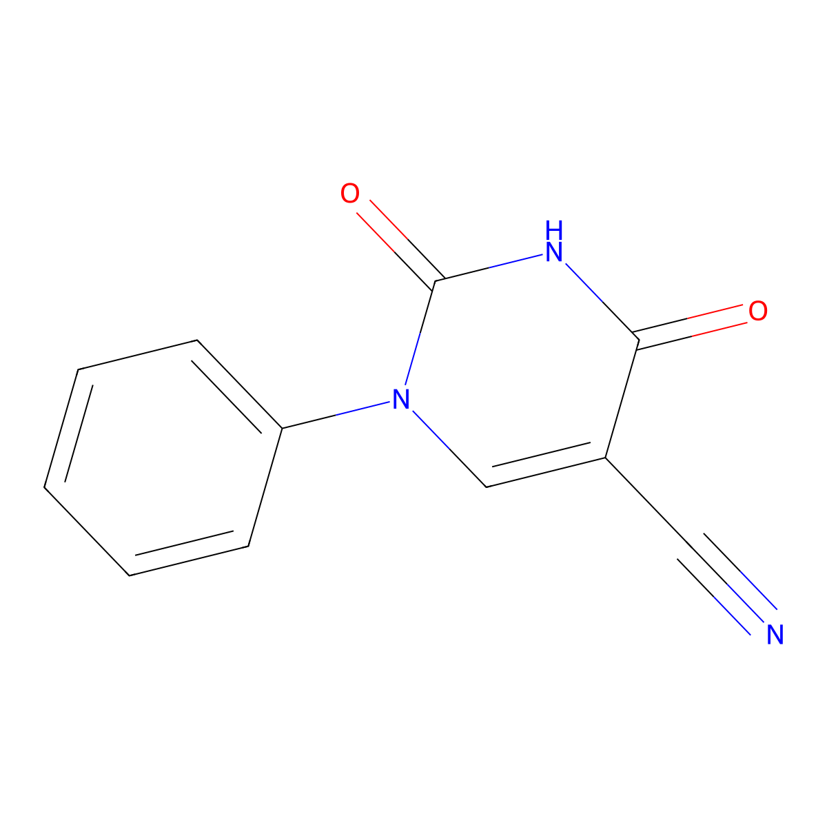 2,4-Dioxo-1-phenyl-1,2,3,4-tetrahydropyrimidine-5-carbonitrile molecular structure, CAS 6275-84-9