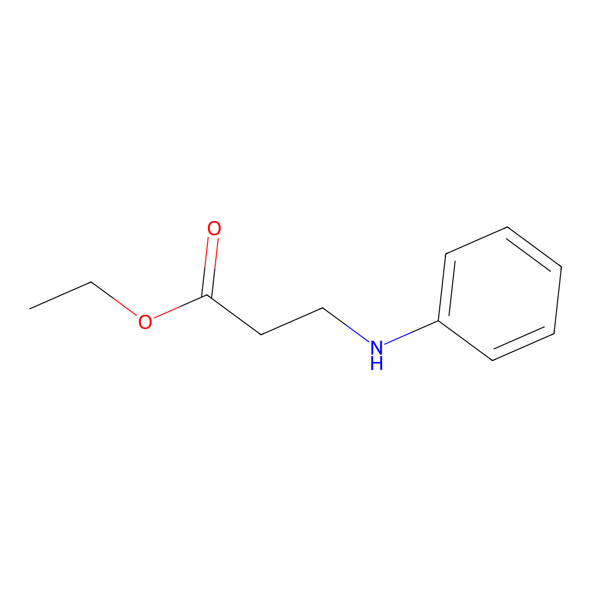beta-Alanine, N-phenyl-, ethyl ester molecular structure, CAS 62750-11-2