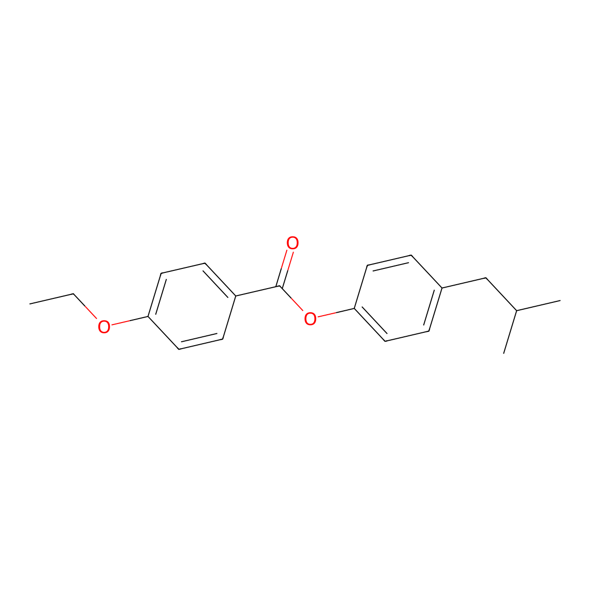 4-(2-Methylpropyl)phenyl 4-ethoxybenzoate molecular structure, CAS 62751-36-4