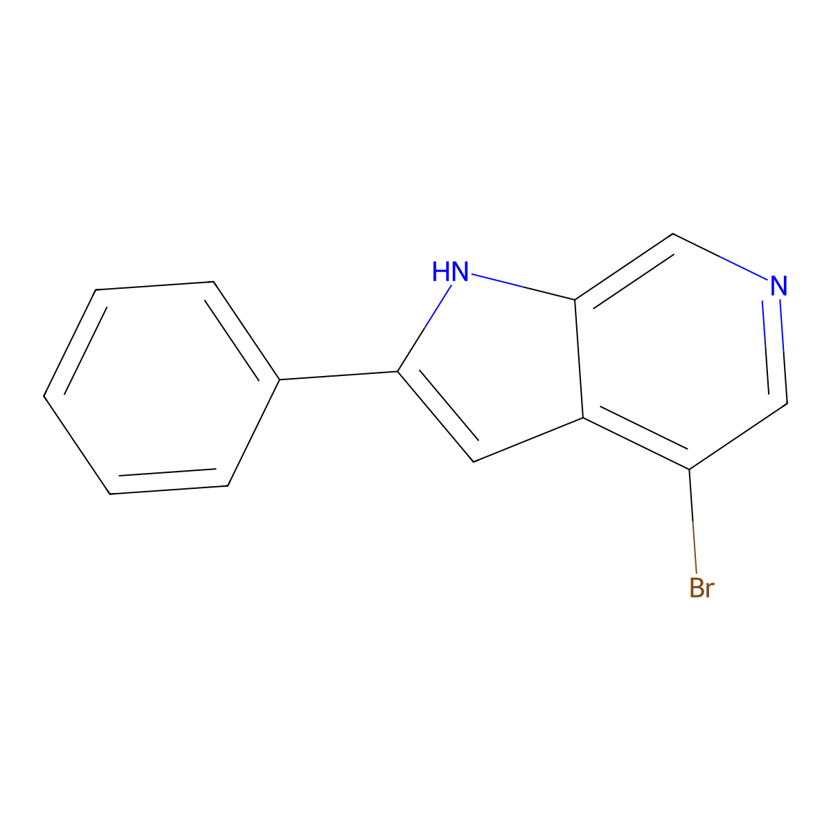 4-Bromo-2-phenyl-1H-pyrrolo[2,3-c]pyridine molecular structure, CAS 627510-81-0