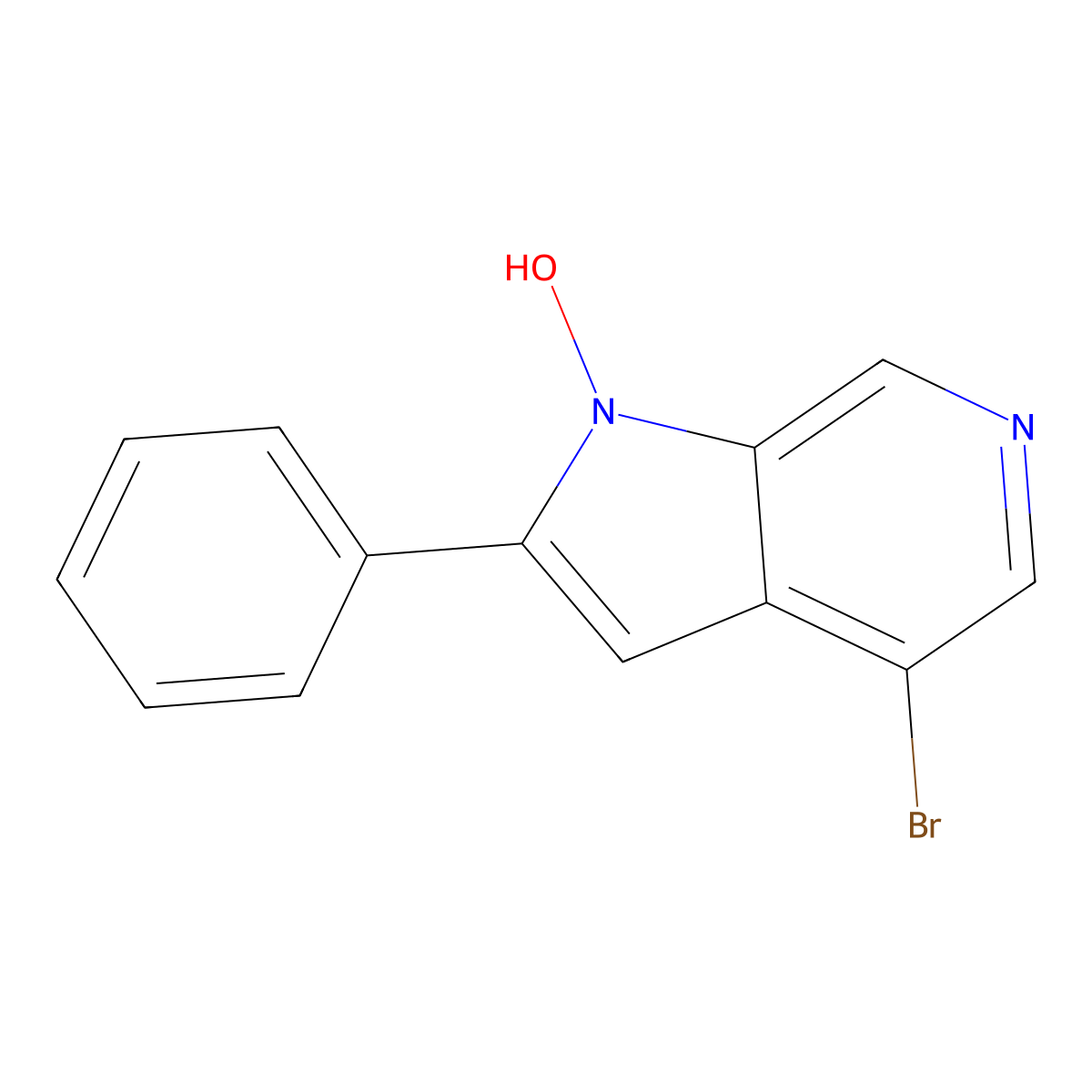 4-Bromo-2-phenyl-1H-pyrrolo[2,3-c]pyridin-1-ol molecular structure, CAS 627510-83-2