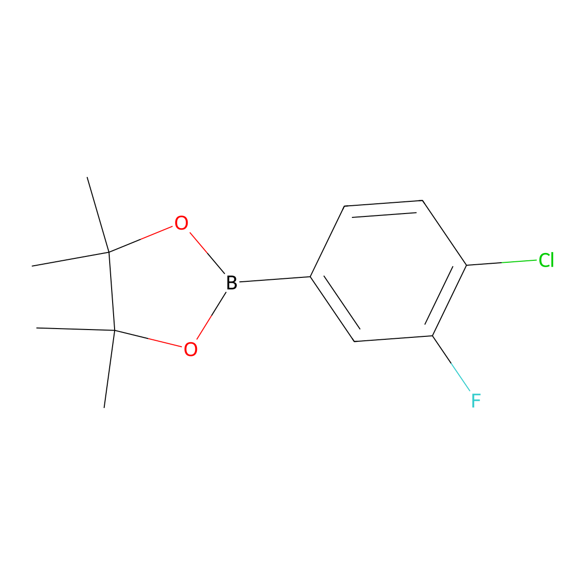 2-(4-Chloro-3-fluorophenyl)-4,4,5,5-tetramethyl-1,3,2-dioxaborolane molecular structure, CAS 627525-83-1