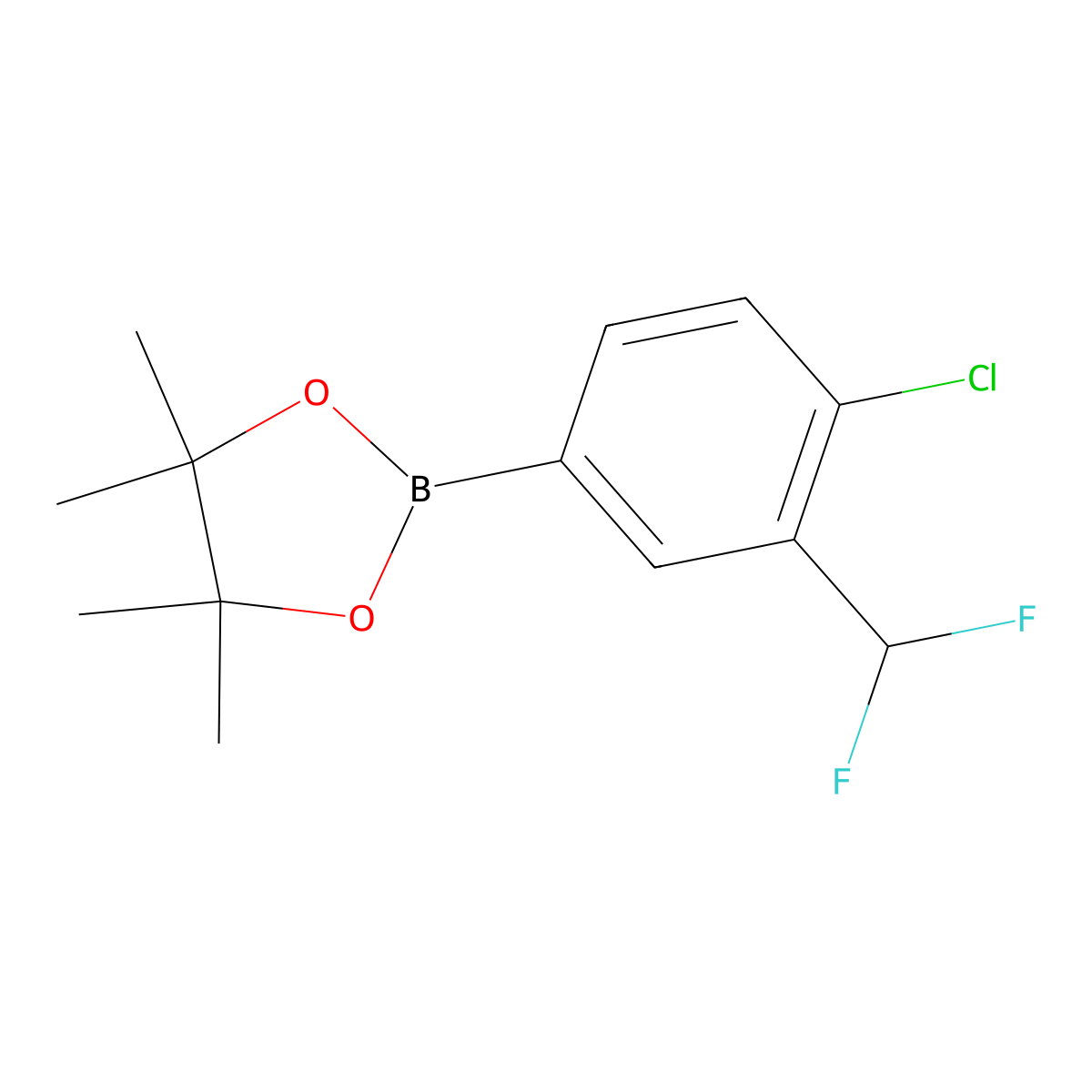 2-(4-Chloro-3-(difluoromethyl)phenyl)-4,4,5,5-tetramethyl-1,3,2-dioxaborolane molecular structure, CAS 627526-06-1