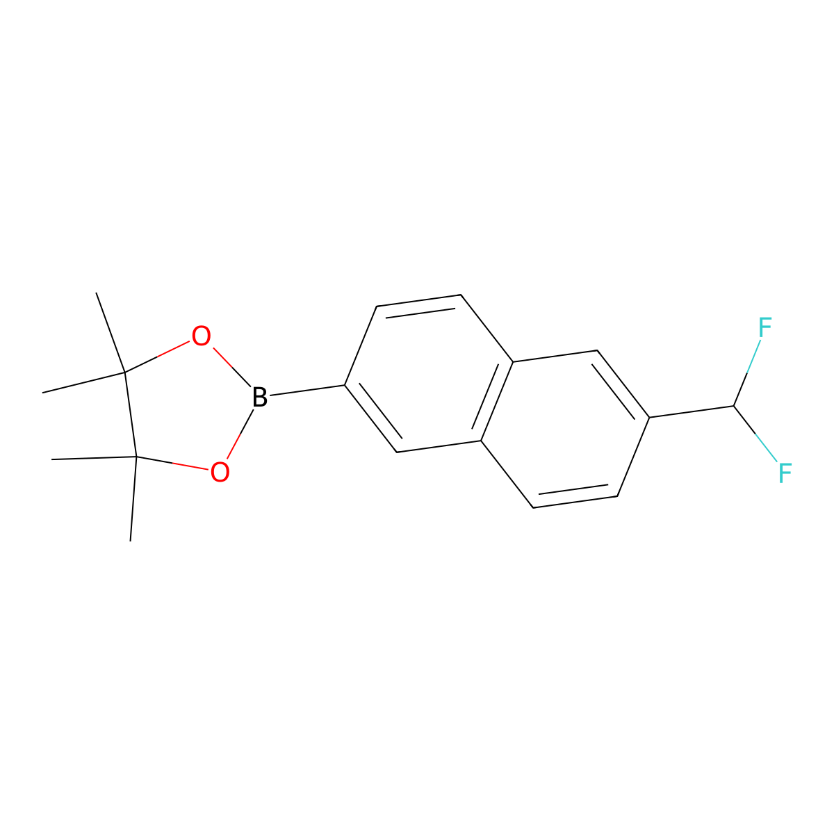 2-(6-Difluoromethyl-naphthalen-2-yl)-4,4,5,5-tetramethyl-[1,3,2]dioxaborolane molecular structure, CAS 627526-09-4