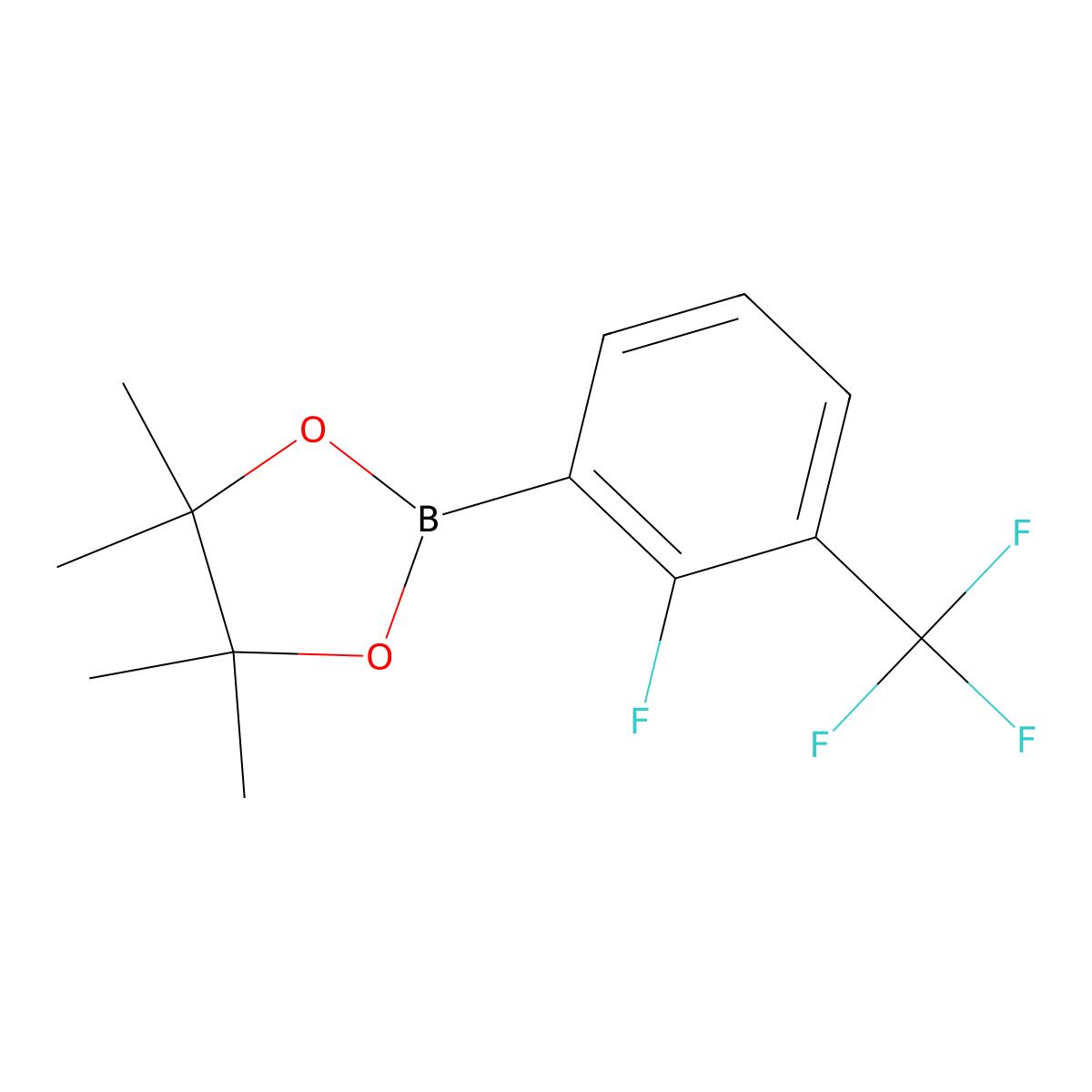 2-[2-Fluoro-3-(trifluoromethyl)phenyl]-4,4,5,5-tetramethyl-1,3,2-dioxaborolane molecular structure, CAS 627526-48-1