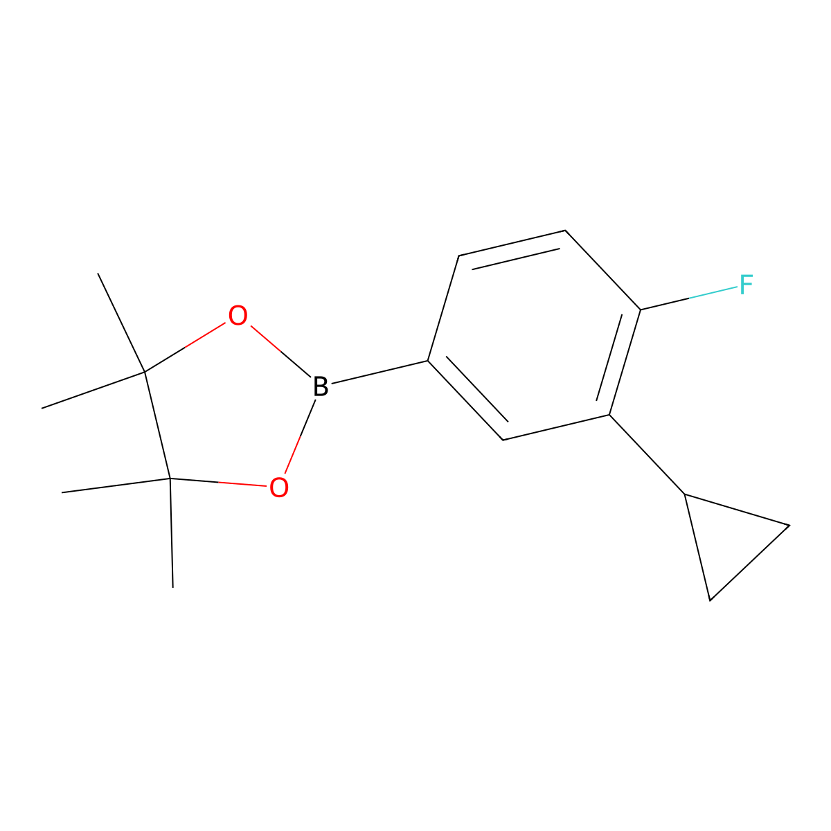 2-(3-Cyclopropyl-4-fluorophenyl)-4,4,5,5-tetramethyl-1,3,2-dioxaborolane molecular structure, CAS 627526-59-4