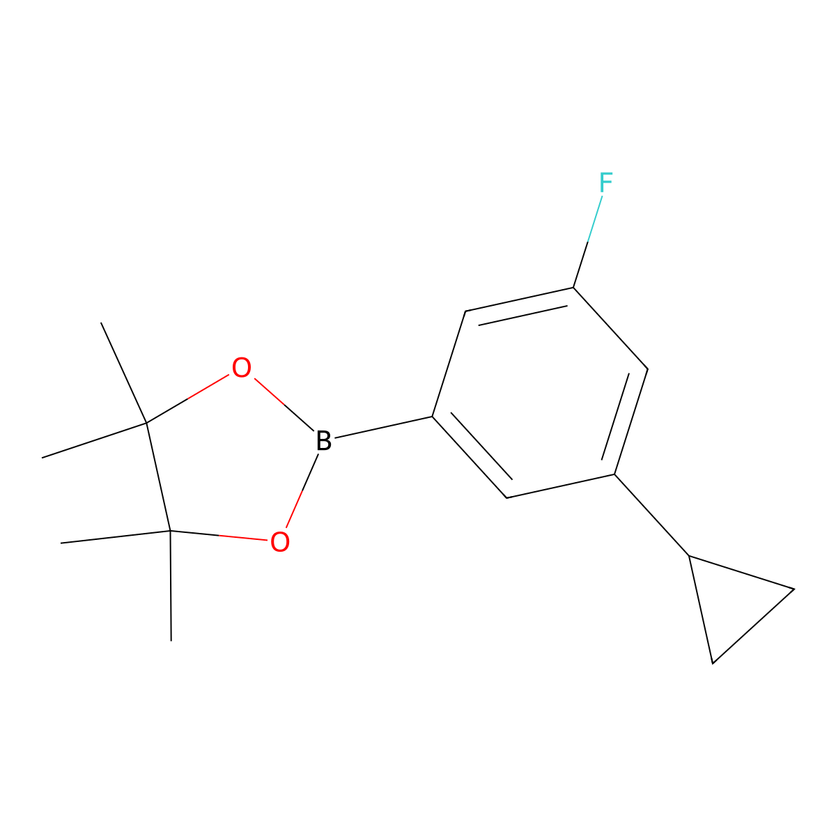 2-(3-Cyclopropyl-5-fluorophenyl)-4,4,5,5-tetramethyl-1,3,2-dioxaborolane molecular structure, CAS 627526-62-9
