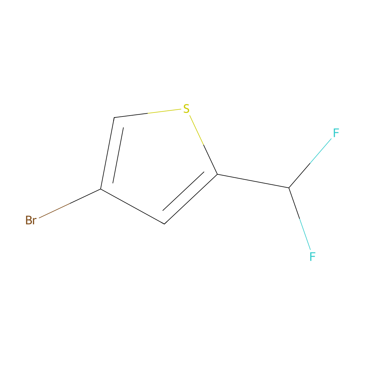 4-Bromo-2-(difluoromethyl)thiophene molecular structure, CAS 627526-93-6