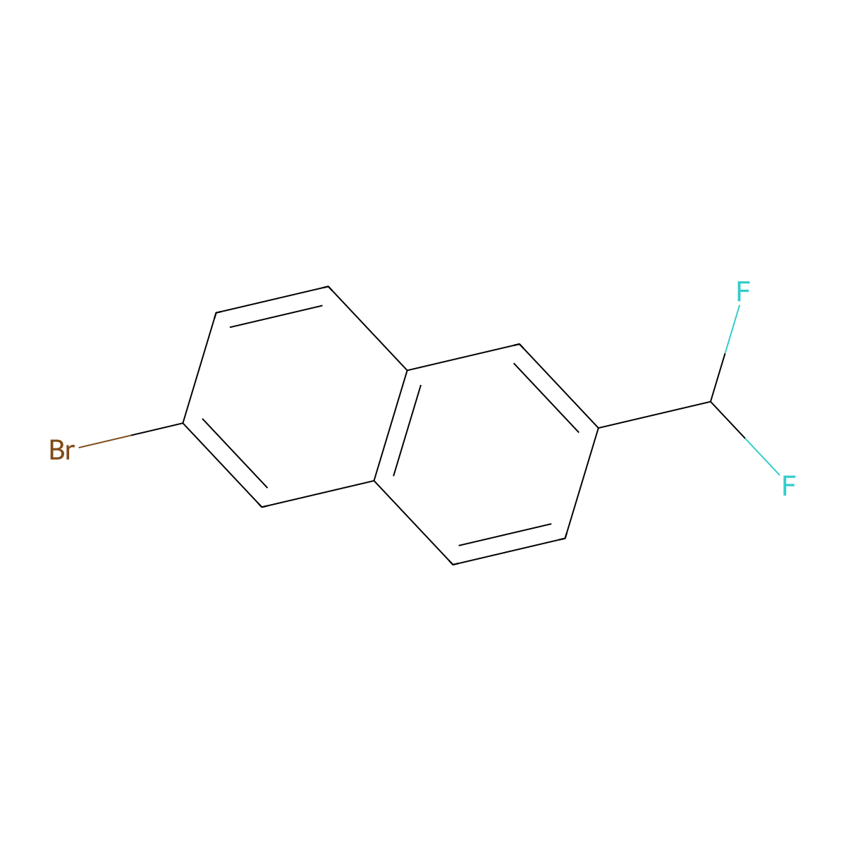 2-Bromo-6-(difluoromethyl)naphthalene molecular structure, CAS 627526-96-9