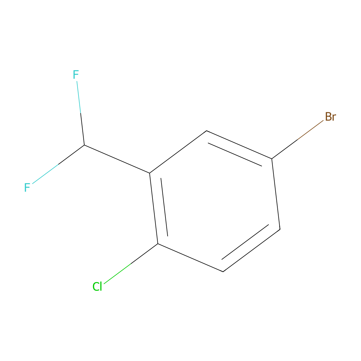 4-Bromo-1-chloro-2-(difluoromethyl)benzene molecular structure, CAS 627527-07-5