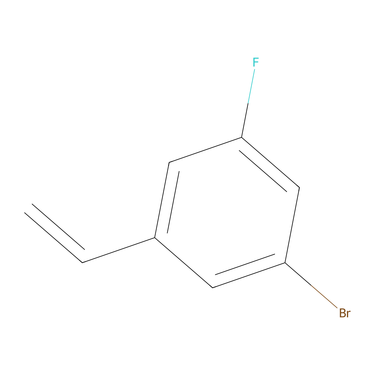 1-Bromo-3-fluoro-5-vinylbenzene molecular structure, CAS 627527-35-9