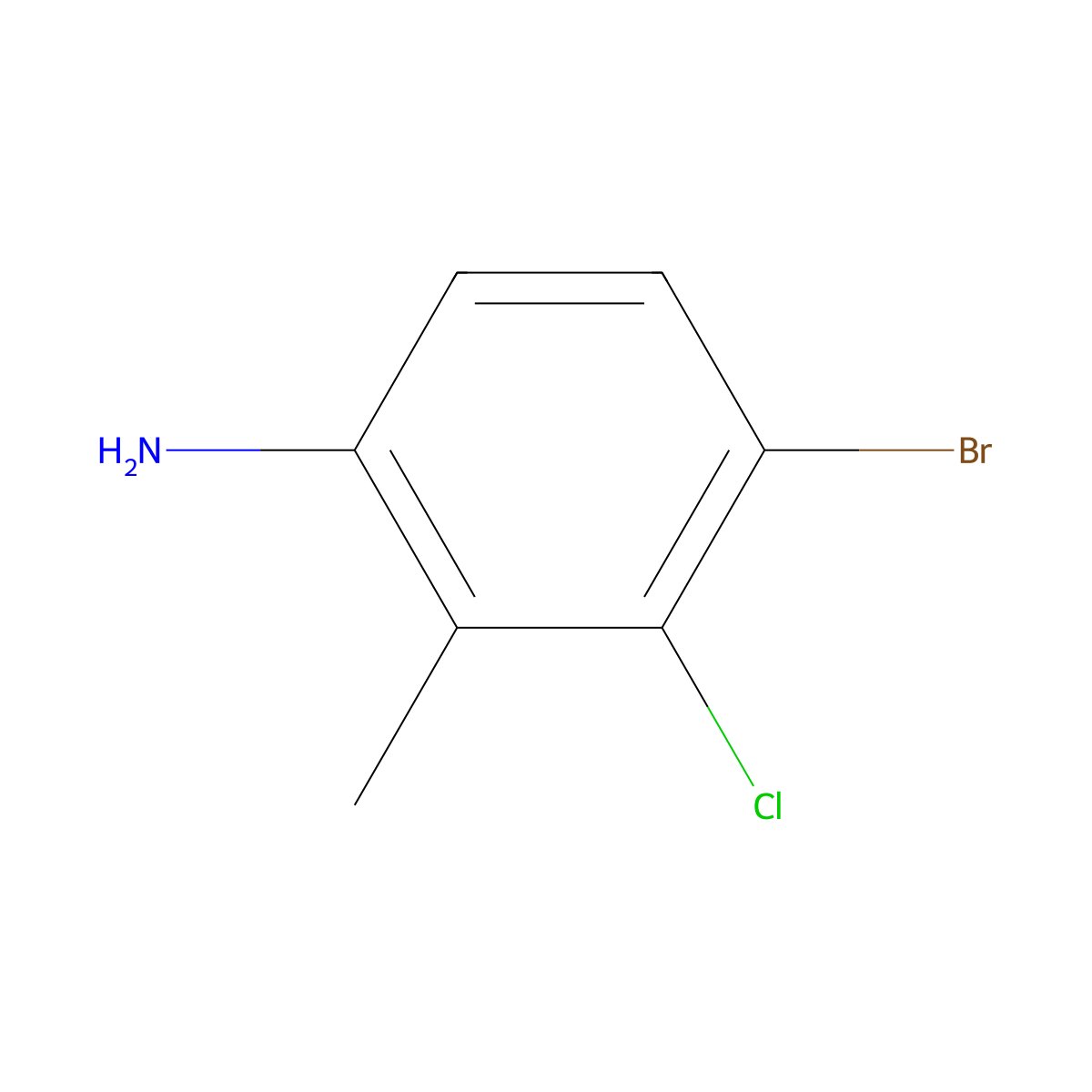 4-Bromo-3-chloro-2-methylaniline molecular structure, CAS 627531-47-9