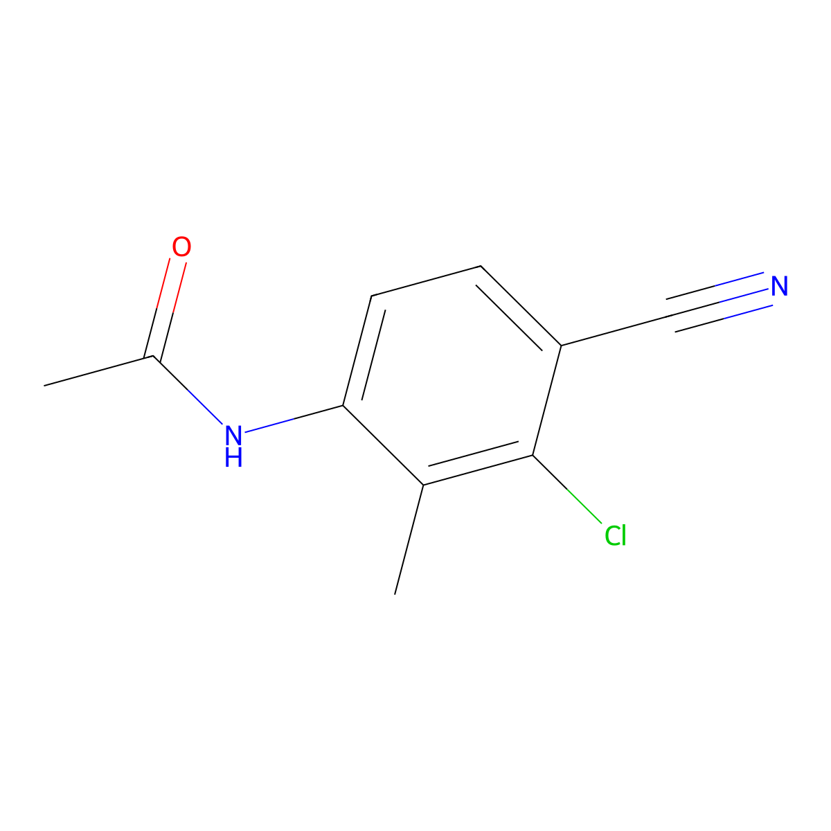 N-(3-chloro-4-cyano-2-methylphenyl)acetamide molecular structure, CAS 627531-48-0