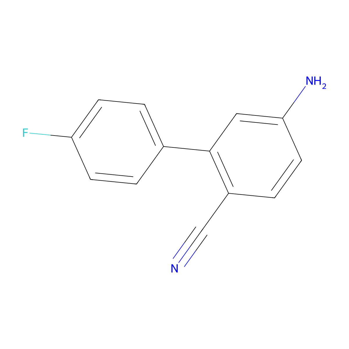 5-Amino-4'-fluorobiphenyl-2-carbonitrile molecular structure, CAS 627531-55-9