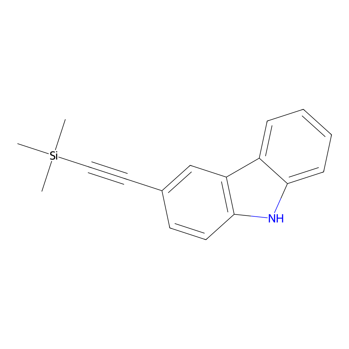 3-((Trimethylsilyl)ethynyl)-9H-carbazole molecular structure, CAS 627540-49-2