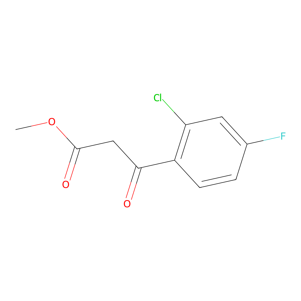 Methyl 3-(2-chloro-4-fluorophenyl)-3-oxopropanoate molecular structure, CAS 627544-76-7