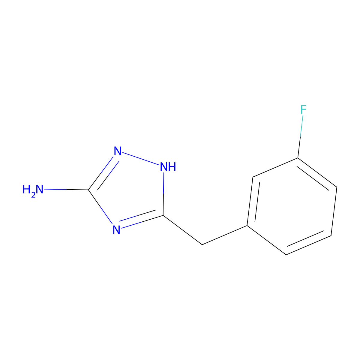 5-[(3-fluorophenyl)methyl]-1H-1,2,4-triazol-3-amine molecular structure, CAS 627544-97-2