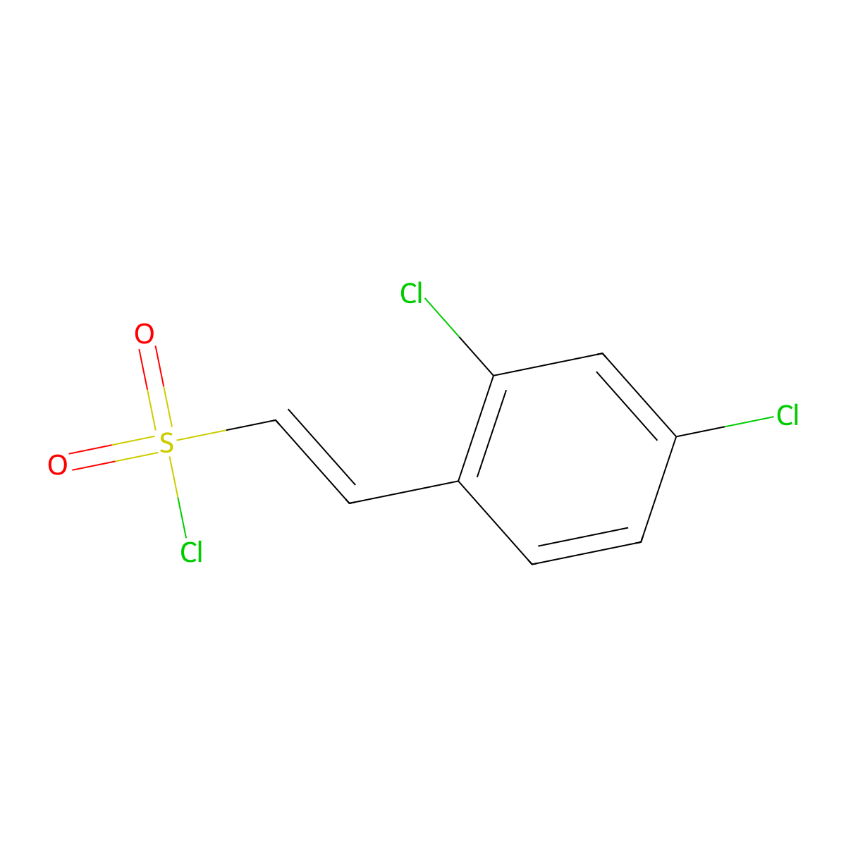 (E)-2-(2,4-dichlorophenyl)ethene-1-sulfonyl chloride molecular structure, CAS 62755-57-1
