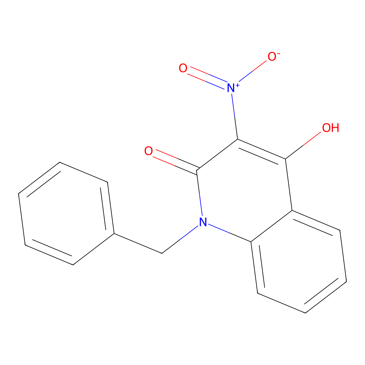 1-benzyl-4-hydroxy-3-nitroquinolin-2(1H)-one molecular structure, CAS 62756-08-5