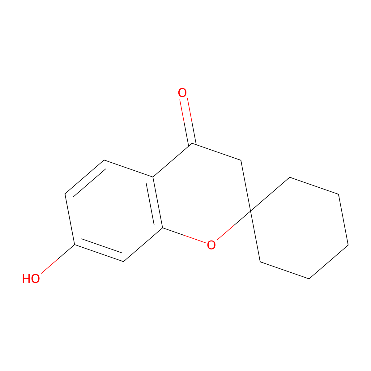 7-Hydroxy-3,4-dihydrospiro[1-benzopyran-2,1'-cyclohexane]-4-one molecular structure, CAS 62756-43-8