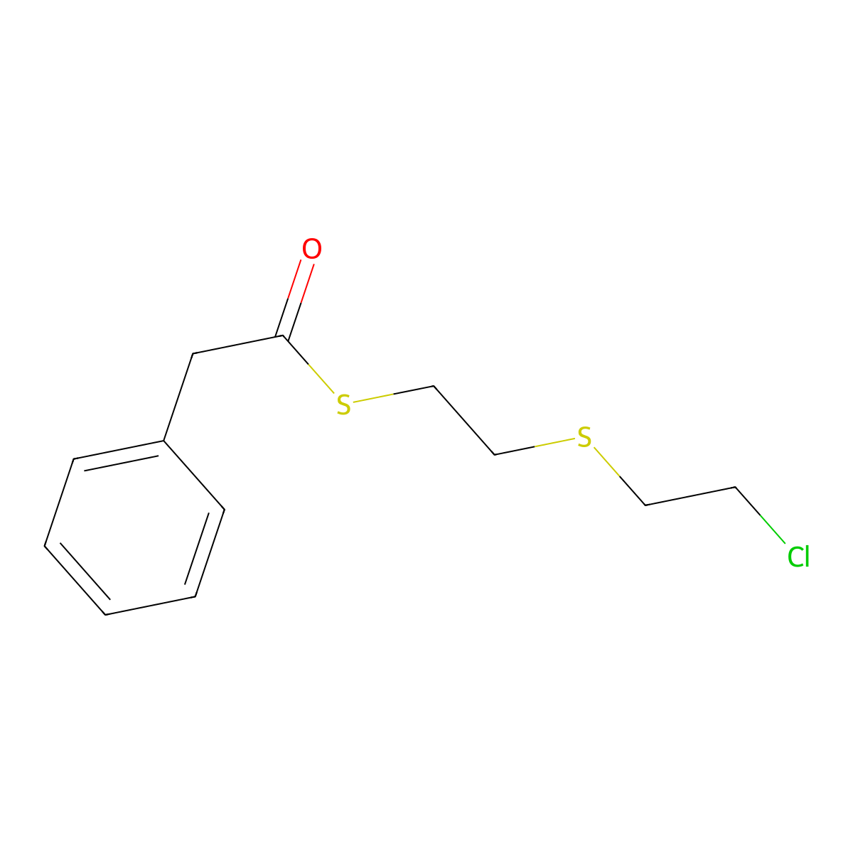 s-{2-[(2-Chloroethyl)sulfanyl]ethyl} phenylethanethioate molecular structure, CAS 6276-38-6