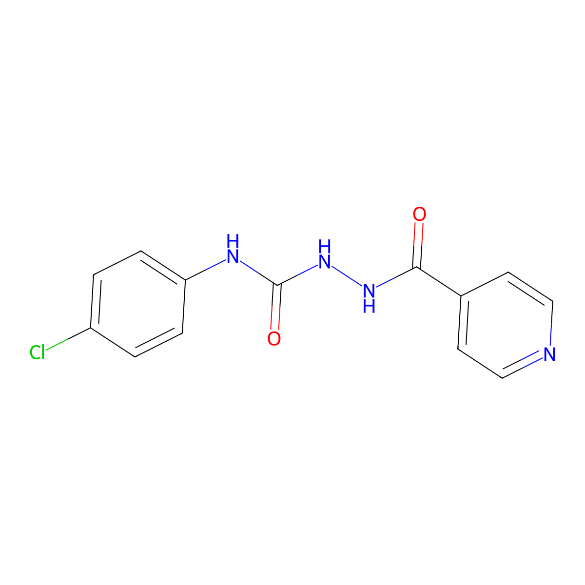 1-(4-Chlorophenyl)-3-(pyridine-4-carbonylamino)urea molecular structure, CAS 6276-39-7