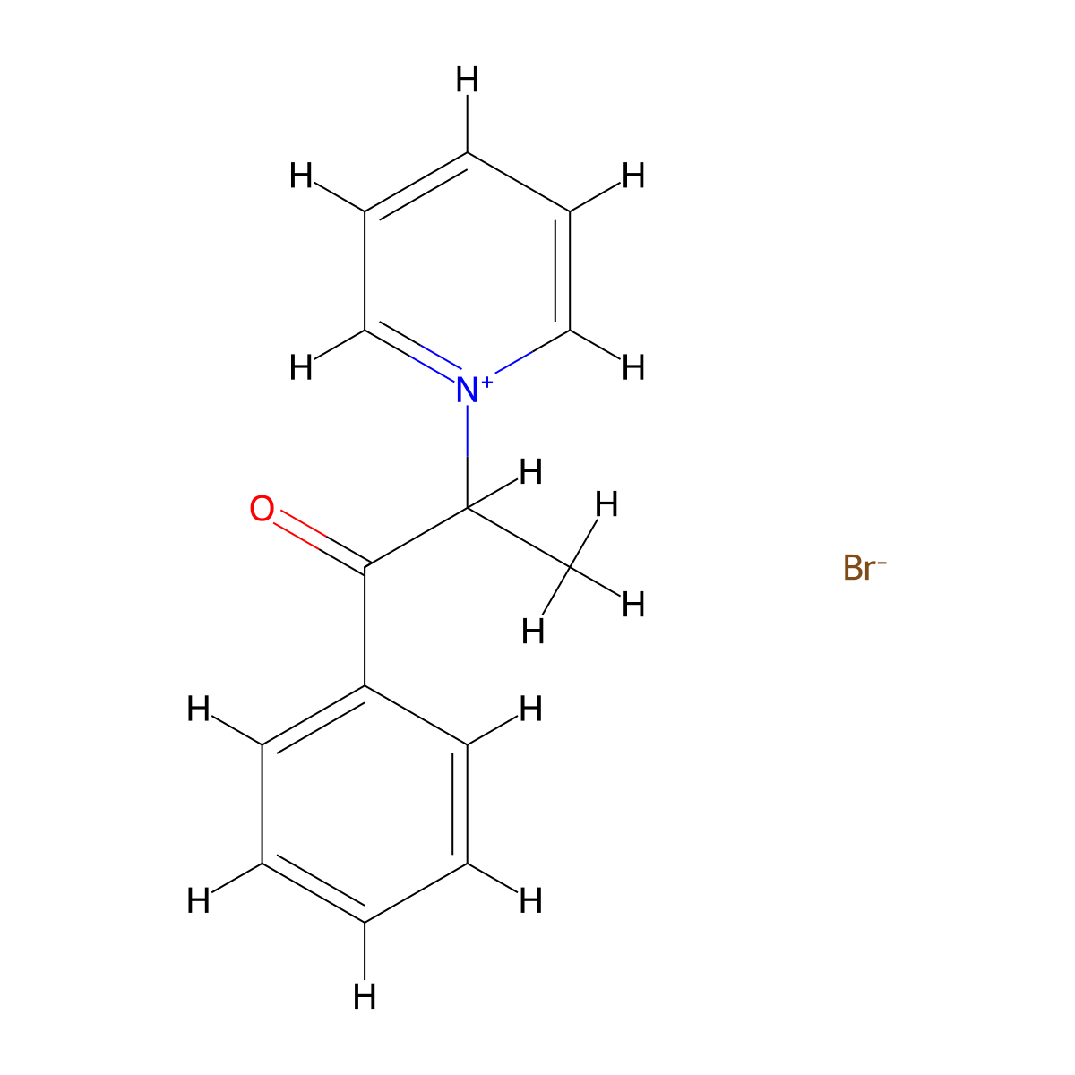 1-(1-Oxo-1-phenylpropan-2-yl)pyridin-1-ium bromide molecular structure, CAS 6276-64-8
