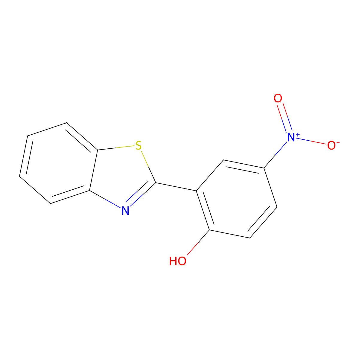 2-(2-Benzo[d]thiazolyl)-4-nitrophenol molecular structure, CAS 6276-77-3