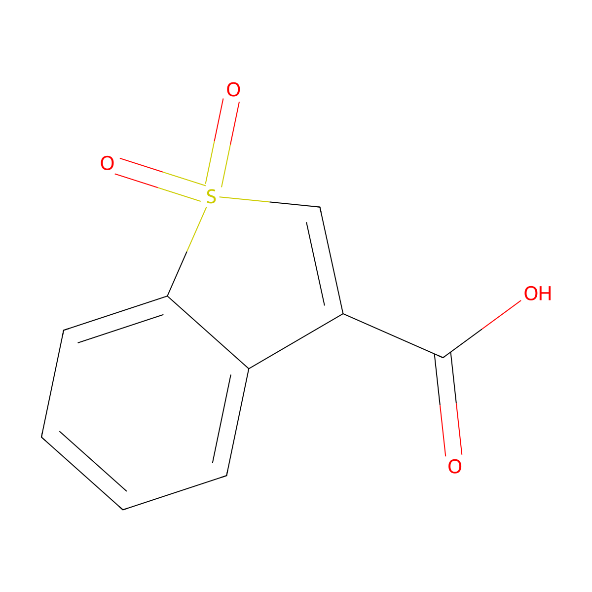 1,1-Dioxo-1lambda6-benzothiophene-3-carboxylic acid molecular structure, CAS 62761-72-2