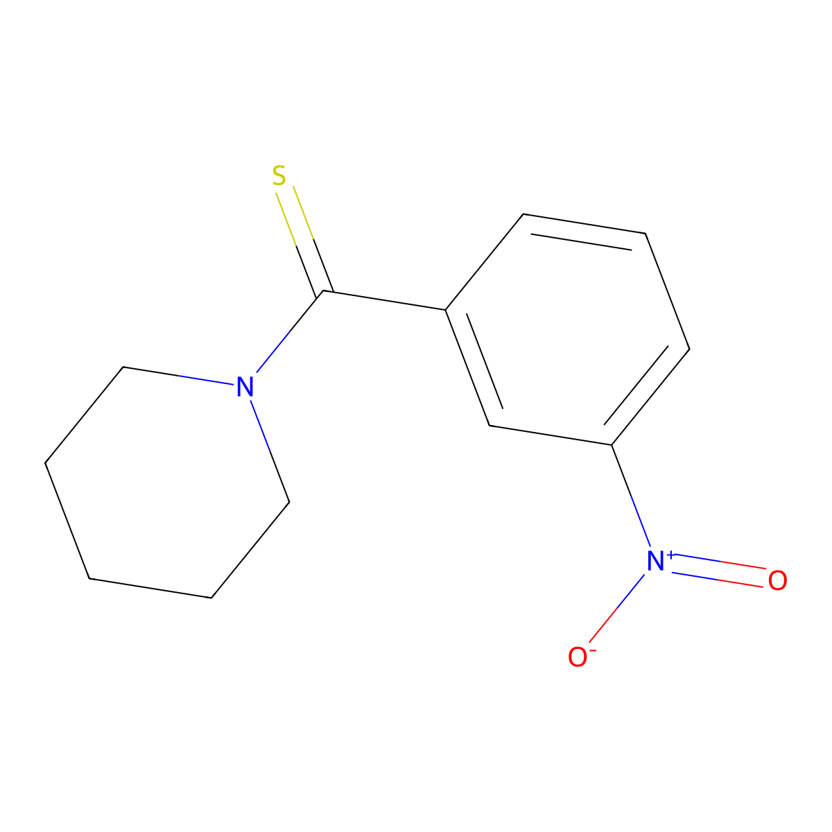 N-(3-Nitro-thiobenzoyl)-piperidine molecular structure, CAS 62764-89-0