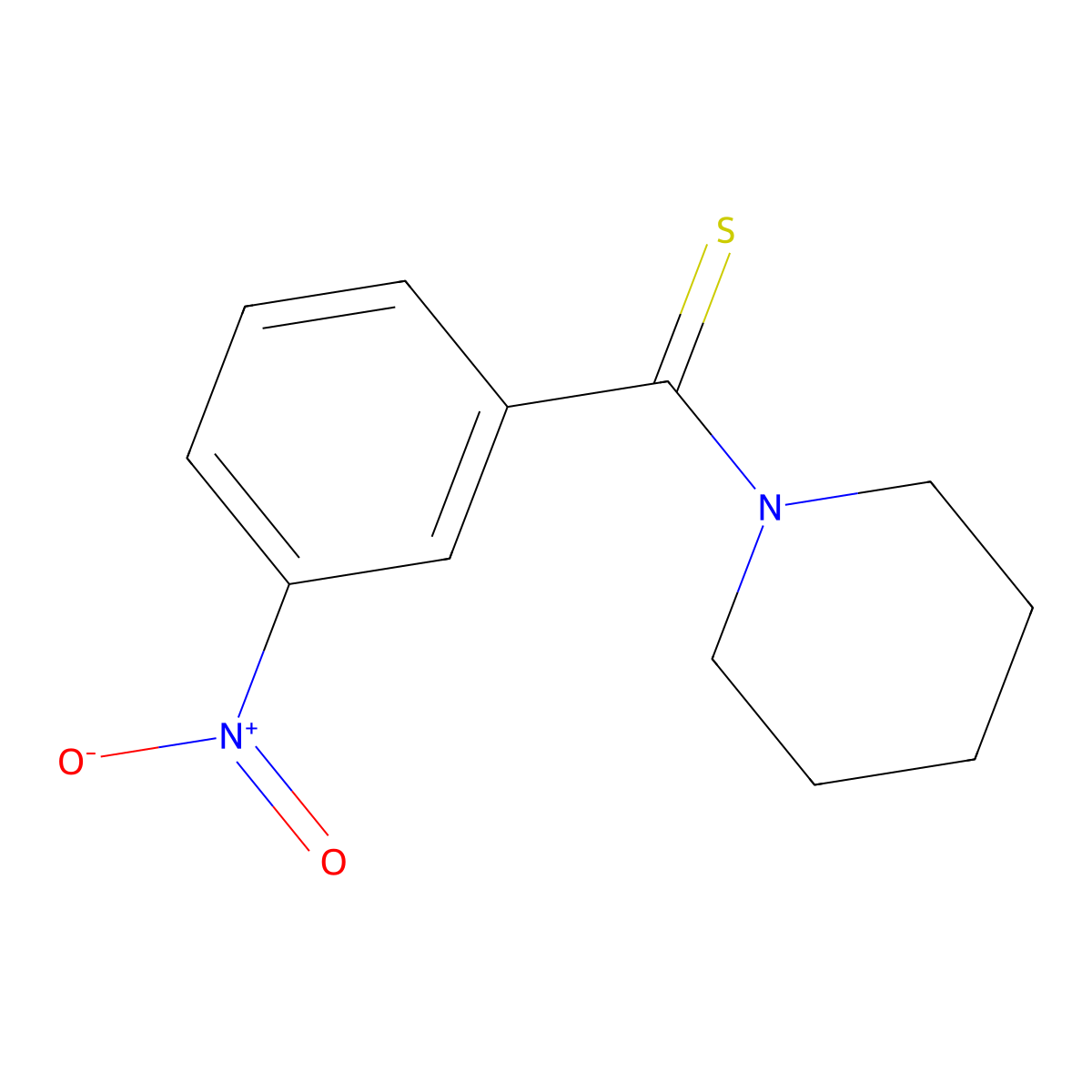 N-(3-Nitro-thiobenzoyl)-piperidine molecular structure, CAS 62764-89-0