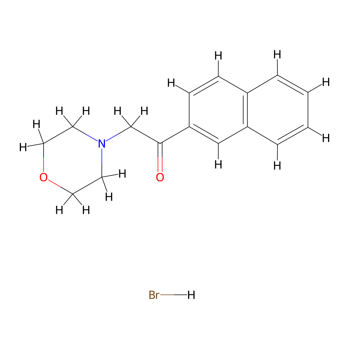 2-(Morpholin-4-yl)-1-(naphthalen-2-yl)ethan-1-one--hydrogen bromide (1/1) molecular structure, CAS 6277-68-5