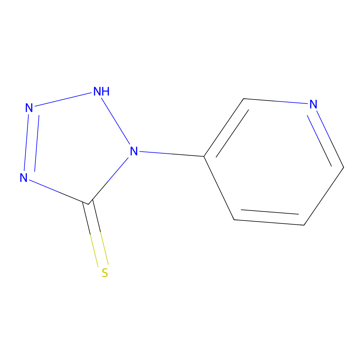 1-(pyridin-3-yl)-1H-tetrazole-5-thiol molecular structure, CAS 62770-11-0