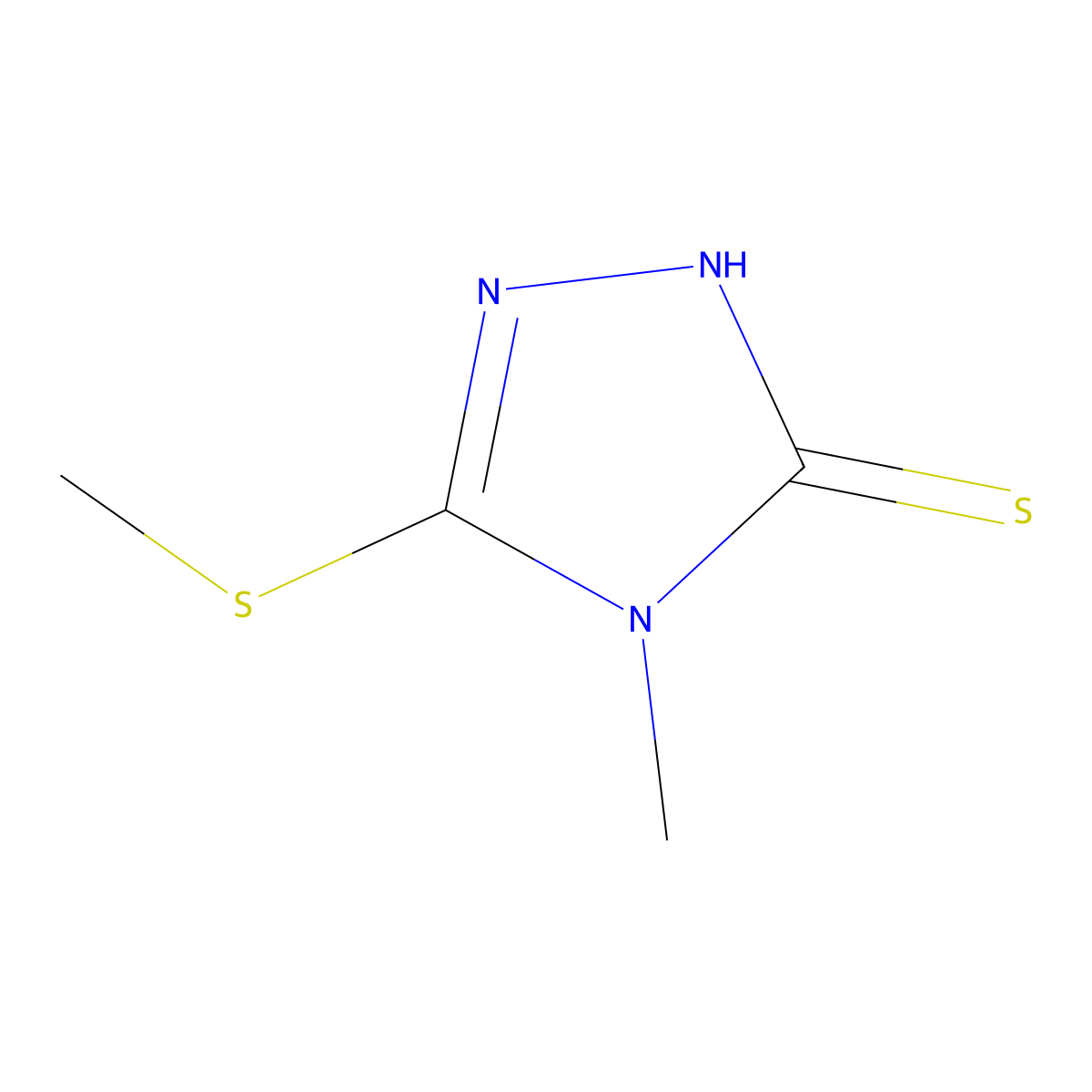4-Methyl-5-(methylsulfanyl)-2,4-dihydro-3H-1,2,4-triazole-3-thione molecular structure, CAS 62770-12-1