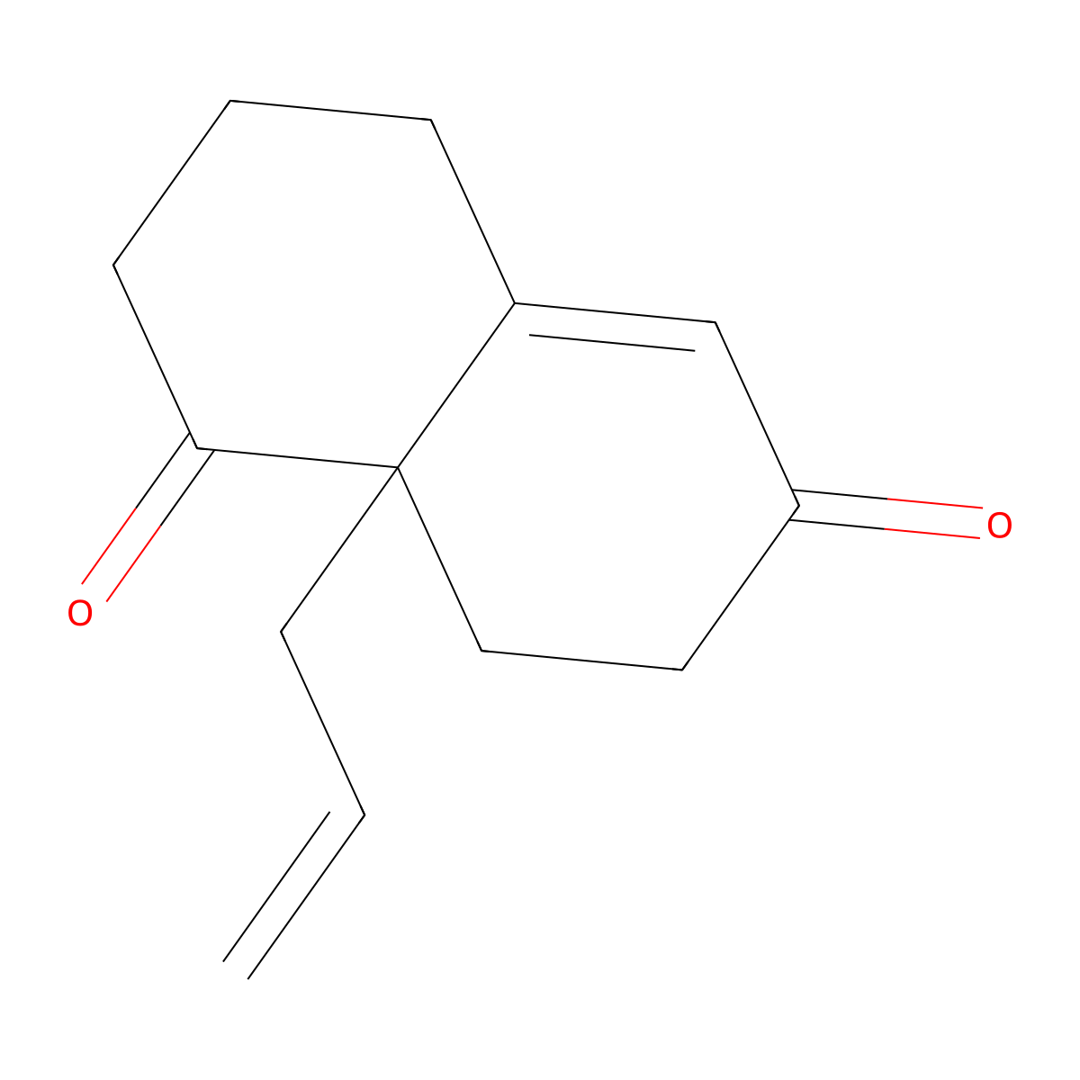 1,6(2H,7H)-Naphthalenedione, 3,4,8,8a-tetrahydro-8a-(2-propenyl)- molecular structure, CAS 62770-53-0