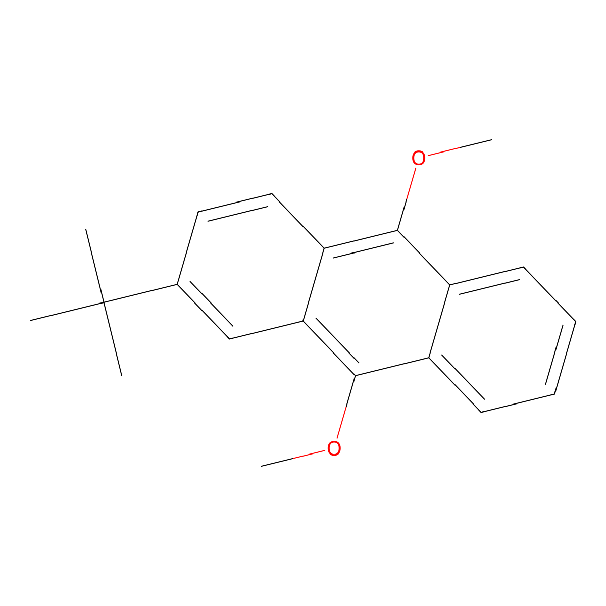 2-Tert-butyl-9,10-dimethoxyanthracene molecular structure, CAS 62770-63-2