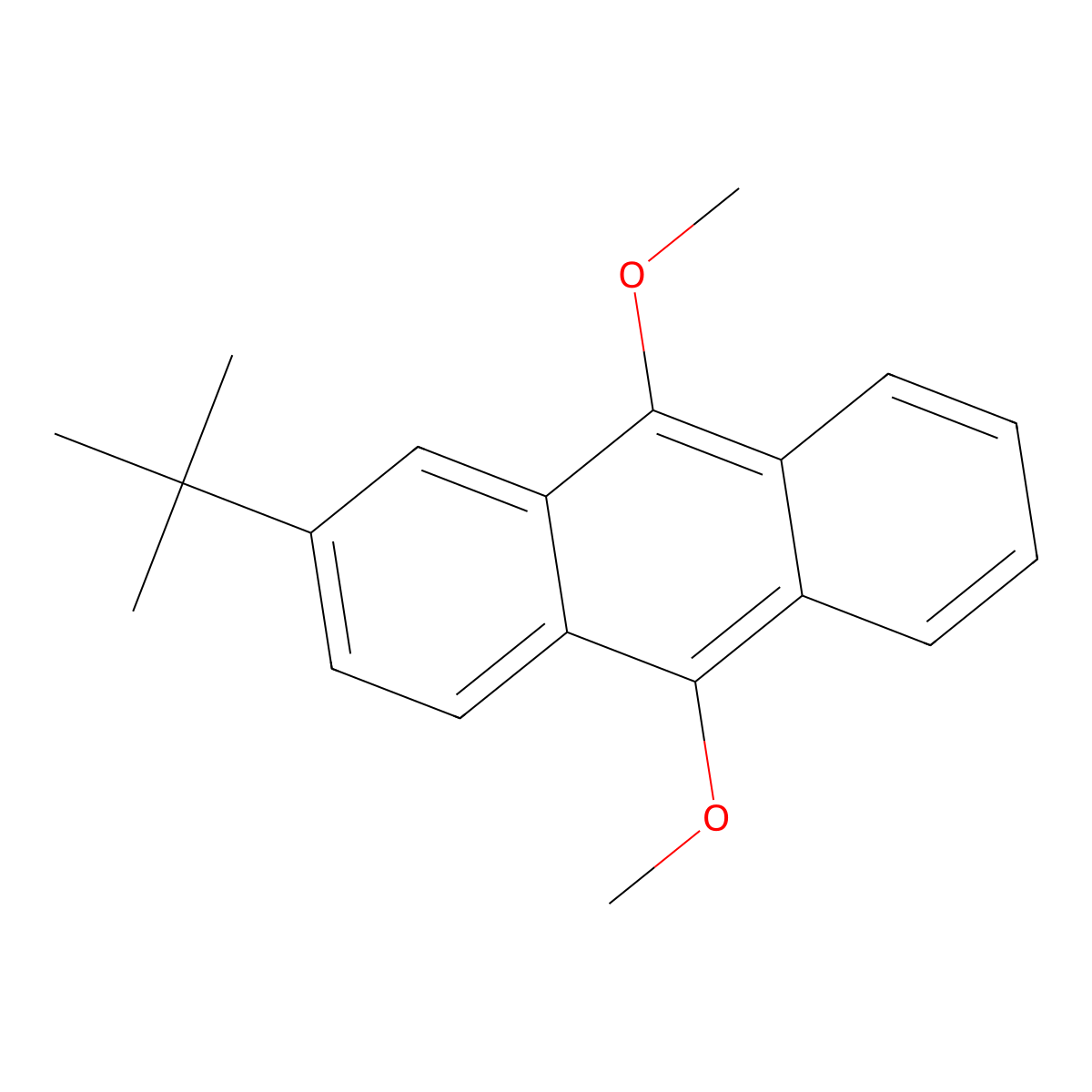 2-Tert-butyl-9,10-dimethoxyanthracene molecular structure, CAS 62770-63-2