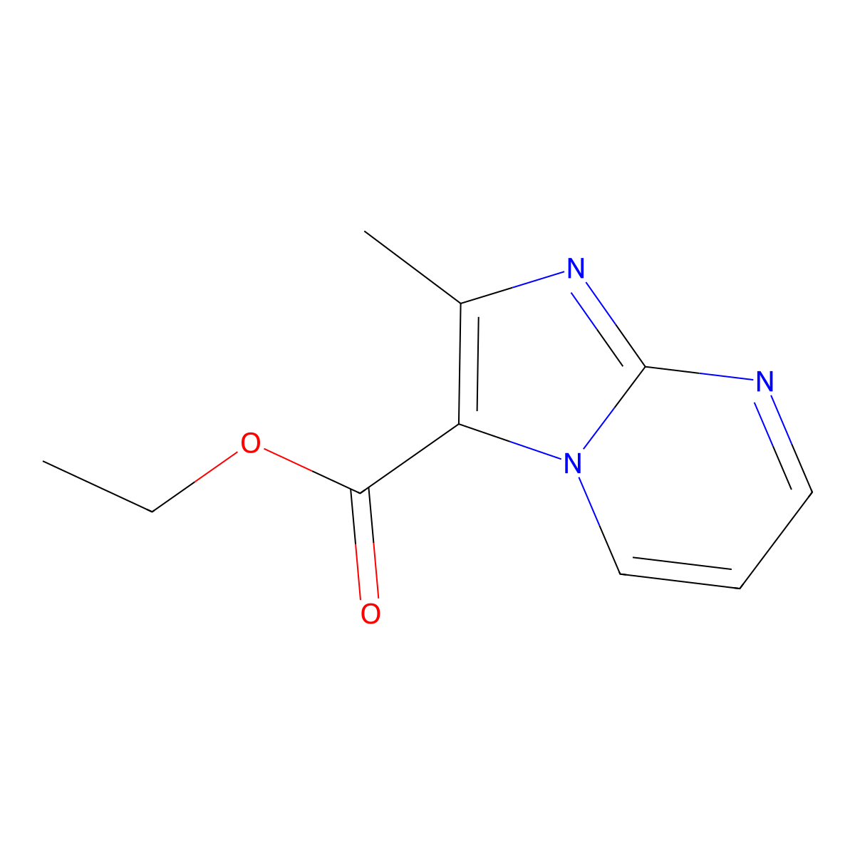 Ethyl 2-methylimidazo[1,2-a]pyrimidine-3-carboxylate molecular structure, CAS 62772-70-7