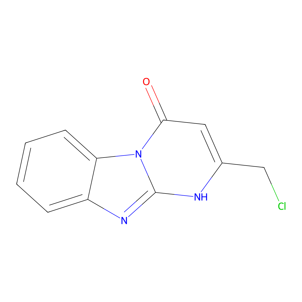 2-(chloromethyl)-1H-pyrimido[1,2-a]benzimidazol-4-one molecular structure, CAS 62773-10-8