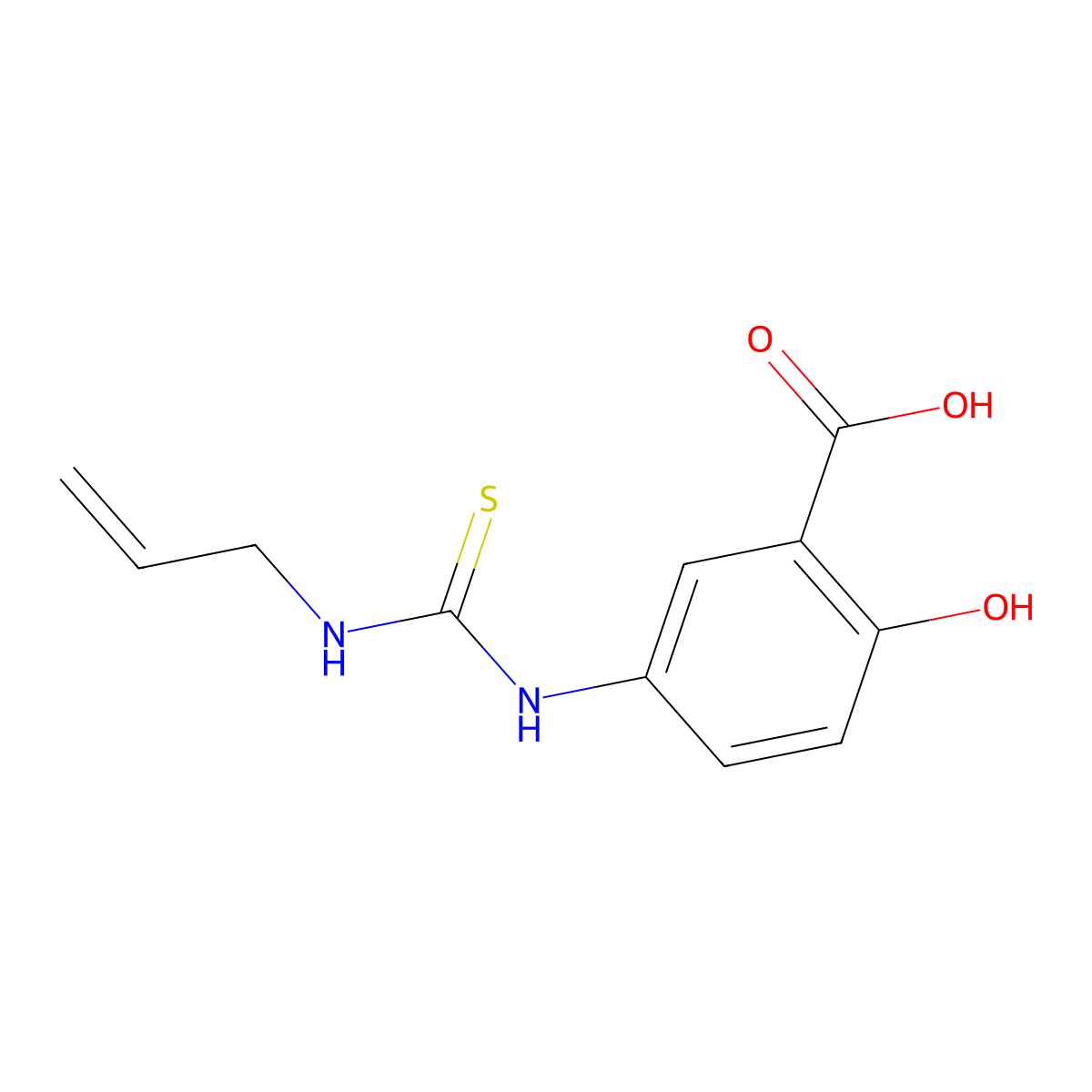 2-Hydroxy-5-(prop-2-enylcarbamothioylamino)benzoic acid molecular structure, CAS 62773-60-8